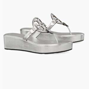 Silver Wedge Sandals